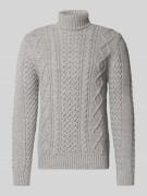 Superdry Rollkragenpullover mit Zopfmuster Modell 'Jacob' in Hellgrau,...