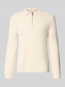 Marc O'Polo Denim Relaxed Fit Strickpullover im Polo-Stil aus Baumwoll...