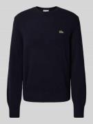 Lacoste Regular Fit Strickpullover aus reiner Wolle in Marine, Größe S