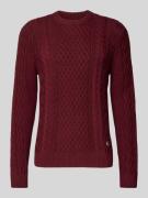 Tommy Jeans Slim Fit Strickpullover aus Baumwoll-Mix in Bordeaux, Größ...