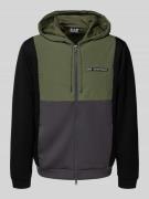 EA7 Emporio Armani Sweatjacke mit Viskose-Anteil im Colour-Blocking-De...