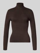 Only Slim Rollkragenpullover aus Viskose-Mix Modell 'KAROL' in Schoko,...