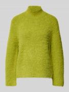 Luisa Cerano Strickpullover aus Woll-Mix mit Stehkragen in Neon Gruen,...