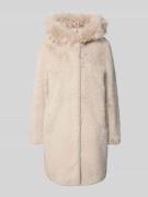 Marc Cain Regular Fit Mantel aus Kunstfell in Sand, Größe 38