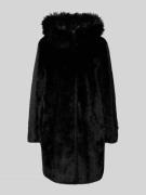 Marc Cain Regular Fit Mantel aus Kunstfell in Black, Größe 36