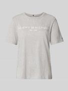 Tommy Hilfiger Regular Fit T-Shirt aus reiner Baumwolle in Hellgrau Me...
