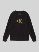 Calvin Klein Jeans Strickpullover mit gerippten Abschlüssen in Black, ...