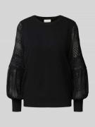 Apricot Strickpullover mit gerippten Abschlüssen in Black, Größe L