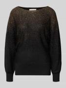 Apricot Strickpullover mit gerippten Abschlüssen in Black, Größe L