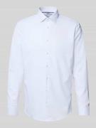 Jake*s Slim Fit Business-Hemd mit Kentkragen in Weiss, Größe 39/40