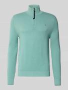 Lerros Strickpullover mit Troyer-Kragen in Mint, Größe L