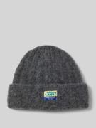 American Vintage Strickmütze mit Label-Patch Modell 'VITOW' in Dunkelg...