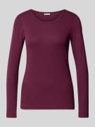 Tom Tailor Regular Fit Langarmshirt aus Baumwoll-Mix in Bordeaux, Größ...