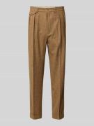 Polo Ralph Lauren Stoffhose mit Bundfalten in Dunkelbraun, Größe 30/32