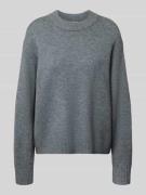 Jake*s Casual Loose Fit Strickpullover aus Wolle in Dunkelgrau Melange...