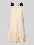 Jake*s Cocktail Cocktailkleid mit Pailletten und Stehkragen in Beige M...