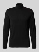 Tom Tailor Regular Fit Rollkragenpullover aus reiner Baumwolle in Blac...