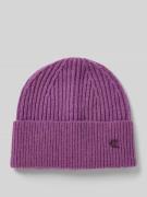 CK Calvin Klein Beanie aus Lammwoll-Mix mit Label-Applikation in Lila,...