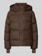 Neo Noir Steppjacke mit Reißverschlusstaschen in Dunkelbraun, Größe 36