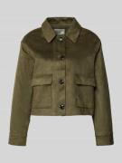 Neo Noir Regular Fit Jacke mit Umlegekragen Modell 'Romana' in Oliv, G...