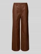 Marc Cain Bootcut Fit Lederhose aus Leder-Mix in Mittelbraun, Größe 36
