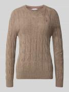 Tommy Hilfiger Regular Fit Strickpullover aus reiner Wolle in Taupe, G...