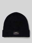 ECOALF Beanie aus Wolle-Viskose-Mix mit Label-Detail in Black, Größe 1