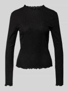Only Slim Fit Langarmshirt aus Baumwoll-Mix Modell 'EMMA' in Black, Gr...