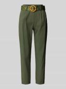 ZABAIONE Stoffhose mit französischen Eingrifftaschen in Khaki, Größe L