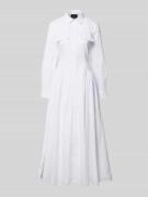 Bardot Abendkleid mit Knopfleiste Modell 'AGATHA' in Weiss, Größe 34