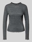 Only Slim Fit Langarmshirt aus Baumwoll-Mix Modell 'EMMA' in Anthrazit...