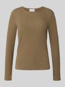 VILLA SOPHIE Longsleeve mit Label-Stitching Modell 'MAYA' in Taupe, Gr...