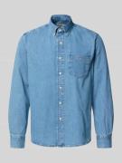Gant Regular Fit Jeanshemd mit Brusttasche in Hellblau, Größe L