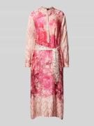 miss goodlife Midikleid aus Viskose mit Bindegürtel in Rosa, Größe L