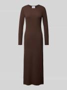 VILLA SOPHIE Maxikleid mit Label-Stitching Modell 'MALI' in Dunkelbrau...