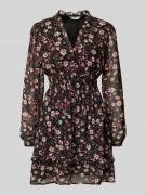 Apricot Minikleid mit Smock-Detail in Bordeaux, Größe L