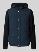 bugatti Regular Fit Strickjacke mit Kapuze in Marine, Größe L