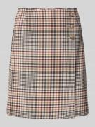 comma Minirock mit Knöpfen und Reißverschluss in Beige, Größe 34