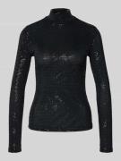 HUGO Slim Langarmshirt mit Paillettenbesatz Modell 'DRISILA' in Black,...