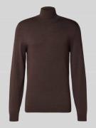 MCNEAL Rollkragenpullover aus Viskose-Mix in Schoko Melange, Größe M