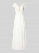Luxuar Brautkleid mit V-Ausschnitt in Offwhite, Größe 36