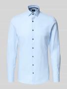 OLYMP No. Six Super Slim Fit Businesshemd aus Baumwoll-Mix in Bleu, Gr...