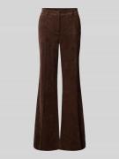 Luisa Cerano Wide Leg Hose mit Strukturmuster in Dunkelbraun, Größe 36