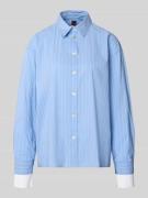 Stefanel Hemdbluse mit Knopfleiste in Hellblau Melange, Größe M