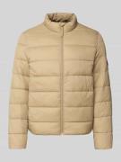 Pepe Jeans Regular Fit Steppjacke mit Stehkragen in Beige, Größe L