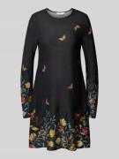 Apricot Minikleid mit Rundhalsausschnitt in Black, Größe XS