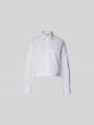 Closed Cropped Hemdbluse mit Umlegekragen in Weiss, Größe L