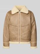 Jack & Jones Jacke in Leder-Optik Modell 'LIVERPOOL AVIATOR' in Taupe,...