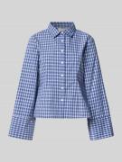 Neo Noir Hemdbluse mit Knopfleiste in Dunkelblau, Größe 34