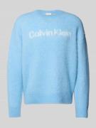 Calvin Klein Jeans Strickpullover mit Logo und Rundhalsausschnitt in H...